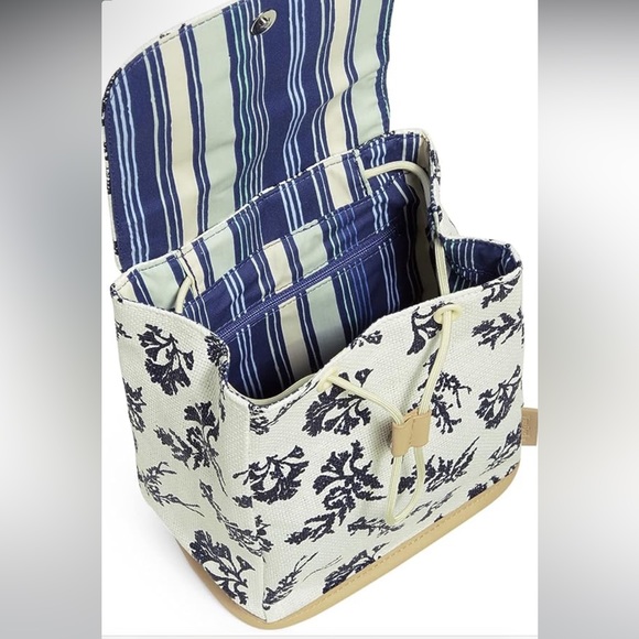 Vera Bradley Straw Mini Backpack Purse Adult Coral Blue NWT Never Used - Picture 2 of 3